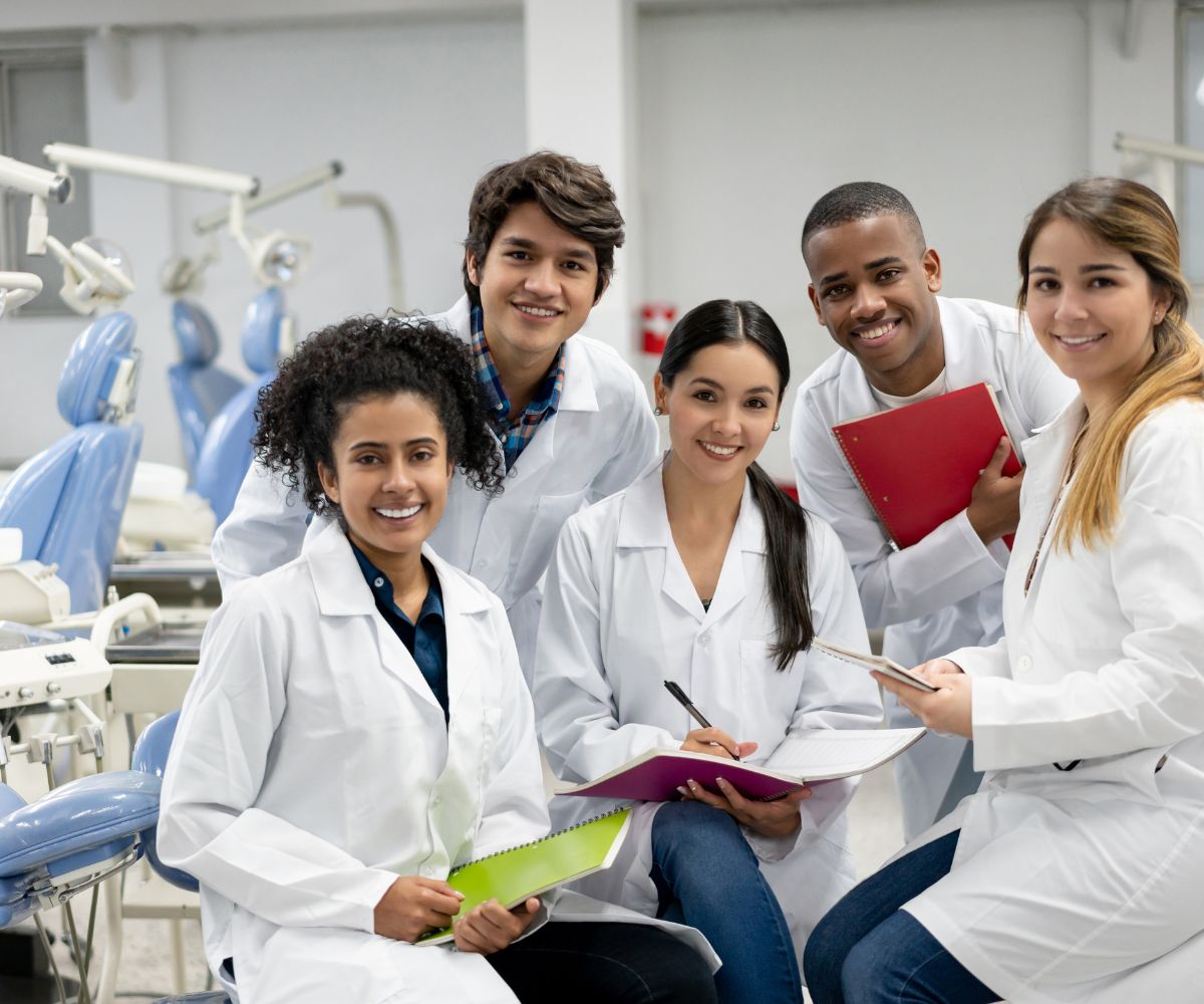 Dental assisting student training in a working dental office
