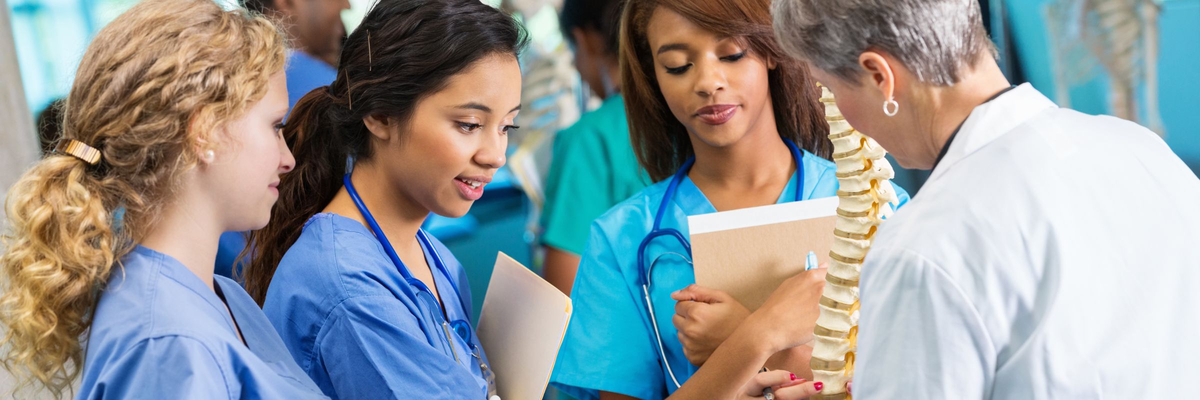 Medical Assistant students training in the Apex clinical lab